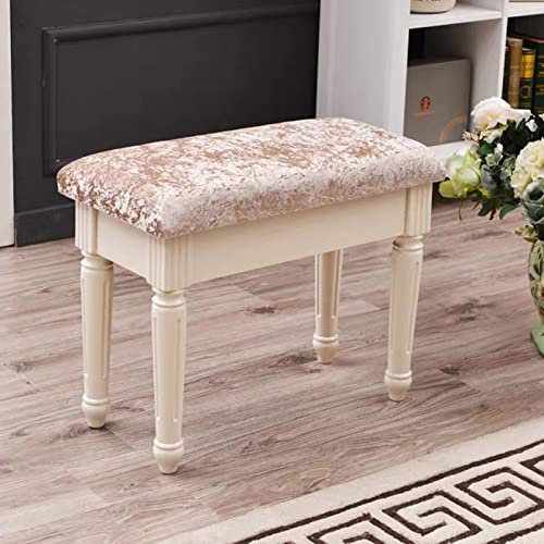 SJFJJKD Schminkhocker/Schminkhocker/Make-up-Hocker/gepolsterte Bank/Klaviersitz, Stuhlbank im Schlafzimmer, Badezimmer, Sitzhöhe 46 cm, ABS-Kunststoff, Stahl, L kräftig Friendship Years