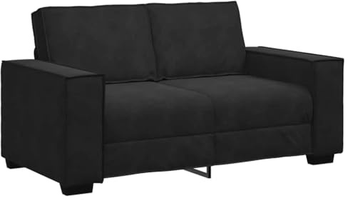 vidaXL 2-sitssoffa ljusgrå Svart 120 cm sammet, soffa, 2-sits soffa, sammet 2-sits soffa, soffa, tvåsits soffa, sammet tvåsits soffa, soffa sittplats