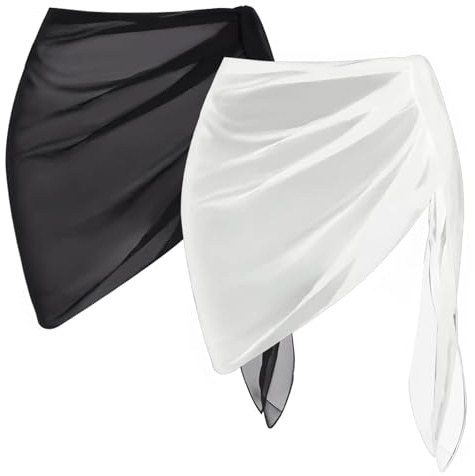 Lot De 2 Jupes de Plage,Sarong de Plage pour Femme Bikini Cover Up Jupes Enveloppantes Serviette dDe Plage pour Femme