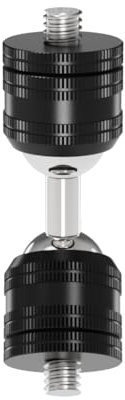 NovelGoal Braccio magico articolato girevole a 360° con fori per viti a doppia testa a sfera da 1/4, braccio di estensione per montaggio fotocamera in lega di alluminio (da 1/4 '' a 1/4 '' vite corta
