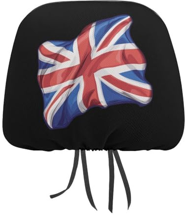 Union Jack British Flag Headrest Covers Printed Car Seat Head Rest Protector Universal Auto Accessories 2 PCS