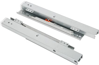 Auszugsschienen Bodenmontage Schubladenauszug, 1 Paar Unterflurführungen Schubladenschienen Vollauszug, Versteckte Softclose Geräuschlose Gleitschiene Teleskopschienen (Silber, 14inch350mm)