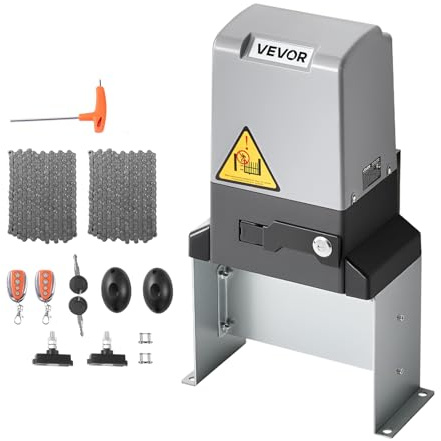 VEVOR Automatic Gate Opener, 1200W Electric Sliding Gate Opener for Doors up to 65.6ft 5732lbs, Chain Drive Rolling Door Motor with Infrared Sensor & 2 Remote Controls, Driveway Gates Opening System