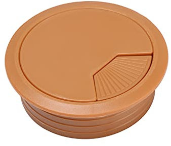BTYQKZVPM Desk cable grommet， 1PC Practical 60/80mm Desk Table Plastic Cable Hole Cover PC Computer Desk Round Wire Tidy Grommet Desk Tidy Wire(Light Brown,60mm)