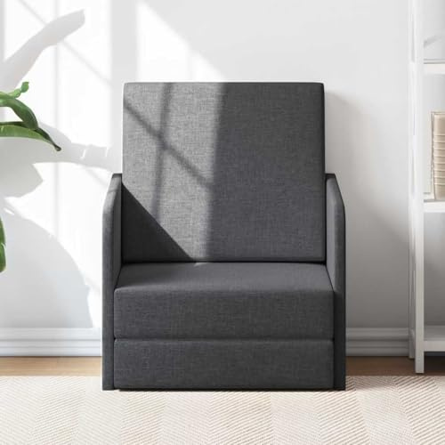 Generico Sillón cama convertible gris oscuro de tela, sillones