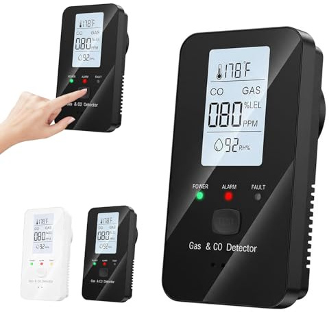 2026 Steadfast 4-in-1 Detector with LCD HD Screen,Protect Your Home with Haven, Carbon Detector,Energy-Efficient Design,Plug & Play,Real-Time Display for Home, Apartment, Hotel, Camping RV (Black)