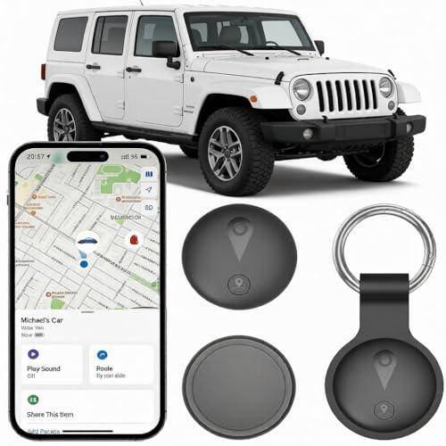 Traceur GPS Voiture, Mini Tracker GPS Voiture Magnétique, Compatible avec iOS et Android, Suivi en Temps Réel Traceur sans Abonnement, Traceur Enfant Caché pour Véhicules, Animaux et Bagages, Noir