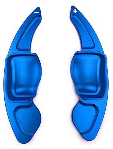 H-Customs Schaltwippen Verlängerung Schaltung Shift Paddle Alu eloxiert Blau kompatibel mit Golf 5/6 GTI R GTD, Passat CC, 3C etc