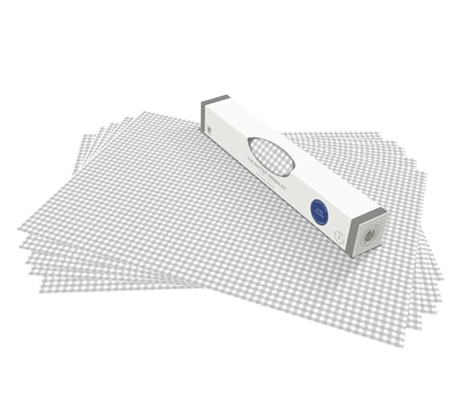 The Master Herbalist UNSCENTED & WIPE CLEAN Drawer Liners in a SOFT GREY GINGHAM Design - Perfect for Kitchen Drawers, Shelves, Cupboards & Cabinets