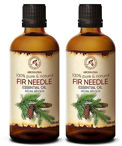 Gran Needle Siberian Oil 200ml - Set 2 * 100ml - Abies Sibirica - 100% Ren & Naturlig - Bra för Bastu - Kroppsvård - Skönhet - Massage - Aromadiffuser - Rumsdoft - Eteriska Oljor Av Gran