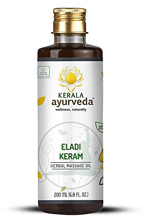 Kerala Ayurveda Eladi Keram | Olio da massaggio ayurvedico per corpo e cuoio capelluto | Olio nutriente per la pelle quotidiana | Siero ringiovanente per la pelle - 6,76 Fl Oz
