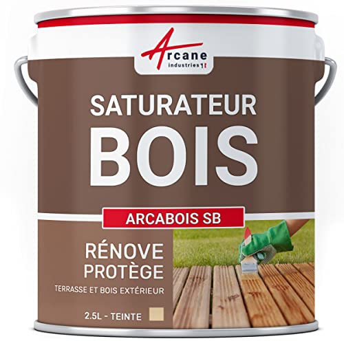 Saturateur bois pour terrasse, bardage, extérieur : Arcabois SB - 2.5 L (jusqu'à 12.5 m²) Naturel - Incolore - ARCANE INDUSTRIES