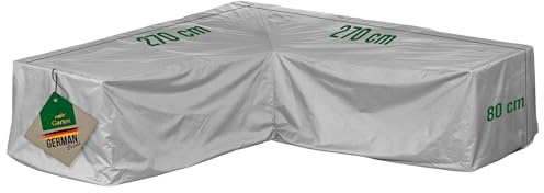 Mehr Garten Premium Protect Lounge Abdeckung L-Form 270x270x80 cm | wasserdicht, UV-beständig und atmungsaktiv – 2-lagiges Polyestergewebe, Schutzhülle für Gartenmöbel mit Kordelzug