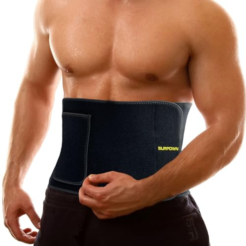 Waist Trainer Bauchweggürtel Damen Herren, Bauchgurt Sport Bauchgürtel zum abnehmen, Schwitzgürtel Bauch Weg gürtel, Schwitz gürtel, Fettverbrennungs gürtel Bauchstraffung Taillentrainer, Schwarz S