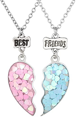 Dacitiery 2 Pcs Best Friend Necklace Puzzle Heart Friendship Necklace For 2, Jewellery Gift For Girls Women Graduation Birthday Gift