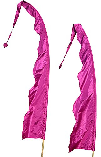 DEKOVALENZ - Balifahne WAVE, Stoff ohne Stange, versch. Farben+Längen, Fahnenlänge:3 Meter, Farbe:purpur