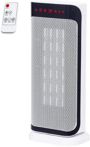 Keramik Heizlüfter energiesparend | Fernbedienung | 2000 Watt | 3 Stufen | 10-35°C | 8h Timer | Elektroheizung | Heizlüfter leise | Heizung