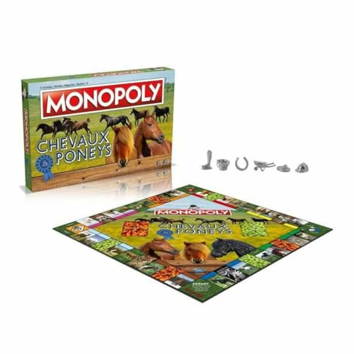 Winning Moves - Monopoly Pferde und Ponys – Gesellschaftsspiel – Brettspiel – französische Version