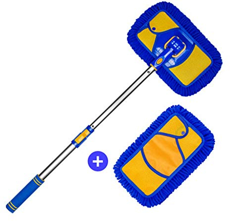 WDX- Spazzola for Auto spazzolone Speciale Spazzola for Capelli Morbidi Manico Lungo telescopico Non Fa Male Pulizia Auto Strumento di Lavaggio Auto autolavaggio (Color : A)