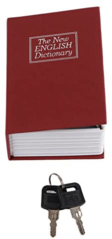 Alvinlite Buchtresor, Buchsafe, Spardose Buch, Safe Buch mit Tasten, Geldversteckbox, Tresor, Versteckter Safe, Geldverstecke für Zuhause, 11.5 x 8 x 4.5cm(Rot)