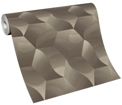 Erismann Vlies Tapete Design 3D Optik gold braun metallic schimmer geometrisch 10169-30