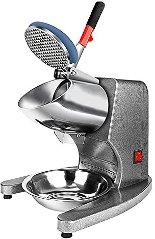 Electric Double Blade Ice Crusher Ice Shaving Machine Household and Commercial Ice Crusher Stainless Steel Ice Breaker Silver Ice Cone Machine