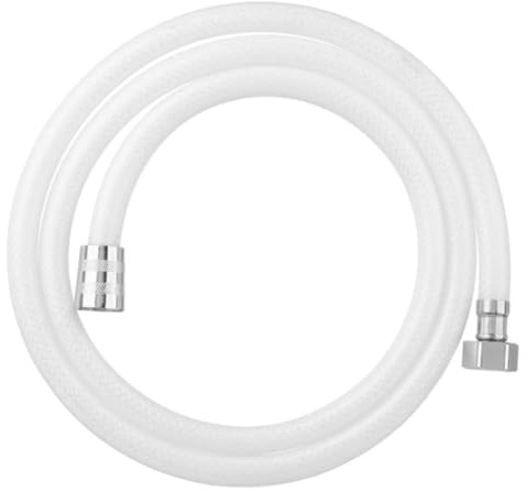Schläfer 801290 | Premium Brauseschlauch 120 cm Länge mit Verdrehschutz. Kunststoff weiß für Armaturen & Brause, Universal Anschlüsse: 1/2 Zoll Beidseitig Messing Konus (DN15) PVC-retiniert.