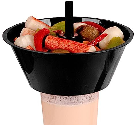 Fulenyi Vasos para aperitivos y bebidas: combinación 2 en 1 para aperitivos, vasos portátiles para bebidas/aperitivos, vasos a prueba de fugas, cuenco para aperitivos, para viajes, parque, hogar,