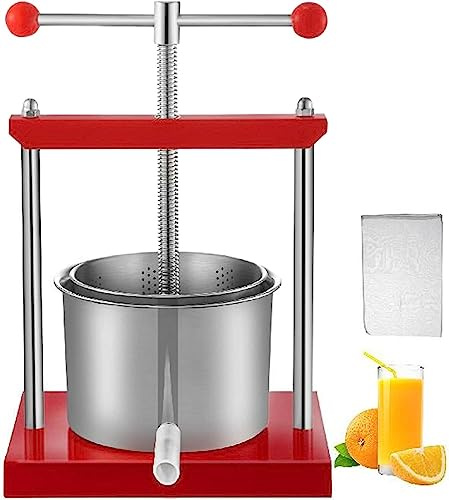 HACSYP Torchio per UVA Torchio for Frutta, spremiagrumi Manuale for Uso Domestico, estrattore for spremiagrumi in Acciaio Inossidabile da 5,5 Litri, for la Produzione di Sidro, Vino e succhi