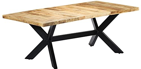 BaraSh Esstisch 200×100×75 cm Massivholz Mango Esszimmertisch Holz Gartentisch Ausziehbar