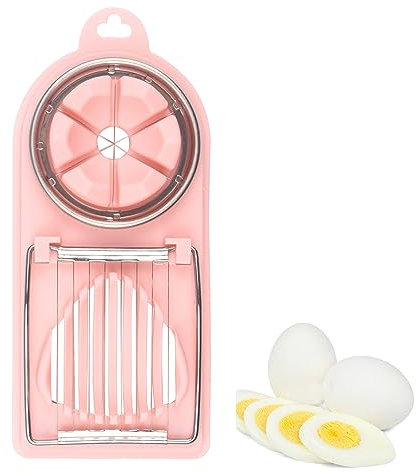 Fayemint Tagliauova, Tagliauova Manuale, Tagliauovo Multifunzione, 2 in 1, Multifunzione, per Tagliare Uova, Banana, Fragole, Kiwi (Rosa)