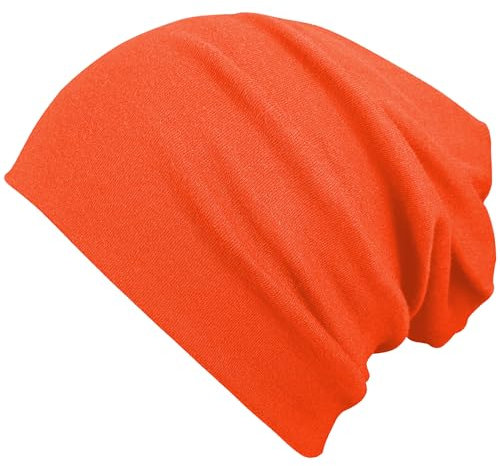 VIAUMBR Beanie Herren Damen Mütze Kopfbedeckung Haube Laufmütze Sportmütze Wintermütze Fahrradmütze unter Helm Radfahrer Laufen Herbst Winter Orange