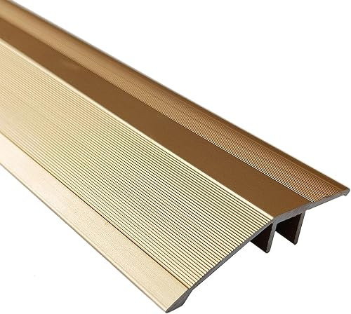 DECAKE Übergangsstreifen, goldene Aluminium-Übergangsstreifen, Mehrzweck-Bodenbelagszubehör für Haustüren, 2,9/3,3/3,6/4/4,3/4,6/5 Fuß Länge (Größe: 1,1 m/43) (1 m/39 Zoll Null)