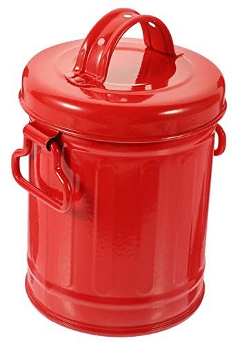 jojofuny Porte-stylo de Bureau Mini avec Couvercle en Fer Rouge 1 Pièce