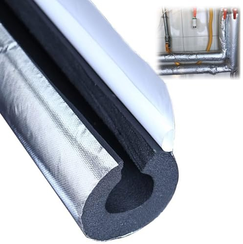 KEBER Dämmung Rohre, Rohrisolierung Aluminiumfolie Siegel selbstkleben Schaumstoffschlauch, für rohrisolierung im erdreich, Innendurchmesser 22/27/34/43/48/60/76/89/110mm (Size : 60MMX30MMX95CM)