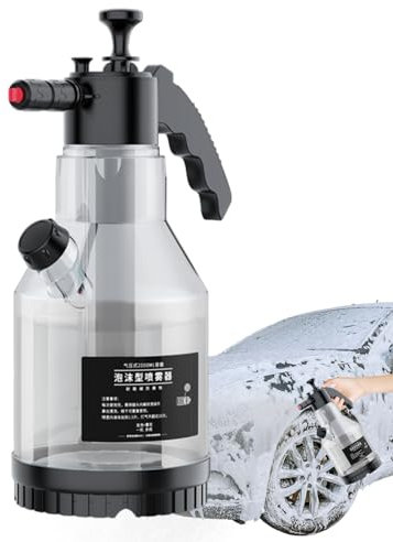 Veeteah Schaumkanone für Hochdruckreiniger, Autowaschkanone - 2L Schlauchschaumkanone - Kompatibel mit Gartenschläuchen, Schneeschaum für die Autopflege mit seitlich öffnendem Deckel, windgeschützt