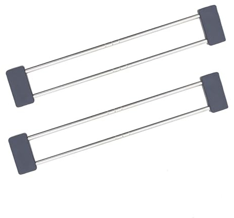 DALAETUS 2 Pcs Telescopic Drain Racks Set, Multifunctional Over the Sink Rag Holder, Retractable Stainless Steel Sink Organizer for Sponge Dish Cloths Kitchen(Dark Grey)