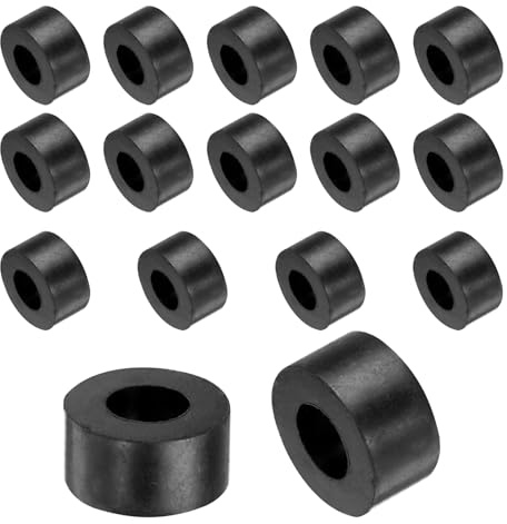 QUARKZMAN Espaciadores de Goma 20 mm OD 10 mm ID 10 mm altura 16 piezas | Espaciador Redondo Antivibración Arandelas Gruesas de Goma para Accesorios de Hogar y Coche