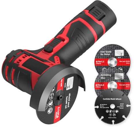 Mini Amoladora Angular, Amoladora de batería inalámbrica de 12 V La Herramienta de Amoladora Angular inalámbrica Contiene 1 Disco abrasivo, 1 Pieza y 2 baterías para esmerilar y pulir