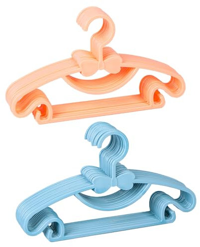 Eterspr 10 Pezzi Appendiabiti per Neonati, Appendiabiti per Bambini, Bambini Grucce Antiscivolo Bambino Plastica, per Magliette per Neonati, Maglioni, Pantaloni (colore arancione, blu)