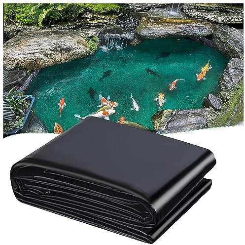 Strapazierfähige 0,12 mm UV-beständige Teichfolie für Wasser, Garten, Fischteich, Wasserfall, schwarz, 2 x 4 m
