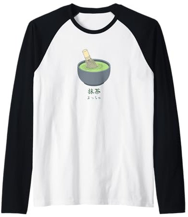 Bol à matcha japonais avec fouet en bambou pour amateurs de thé vert Manche Raglan