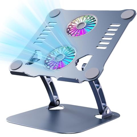 Laptop Cooling Pad, Adjustable Height Laptop Stand, Ergonomic Cooling Pad, Metal Laptop Stand Fan, Foldable Laptop Cooler, Great Stability, Portable Folding Stand For Laptop, Tablet