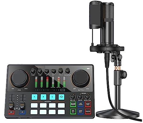 CVNIMV Kit de Carte Son Ensemble de Cartes Son avec Interface de Microphone XLR Podcasting pour DJ Streaming en Direct Téléphone Ordinateur PC Configuration AME2A pour l'enregi