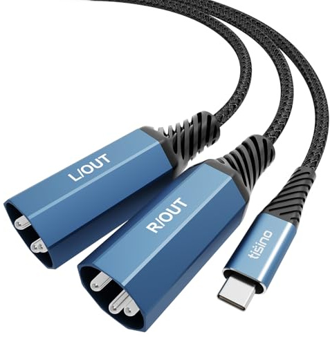 Tisino USB-C auf 2 XLR-Stecker Audiokabel, Stereo XLR Kabel, 3m | USB-C-auf-XLR-Kabel für Handy an Mischpult oder Aktivlautsprecher, HiFi Stereo Audio-Adapterkabel für Smartphone & Tablet