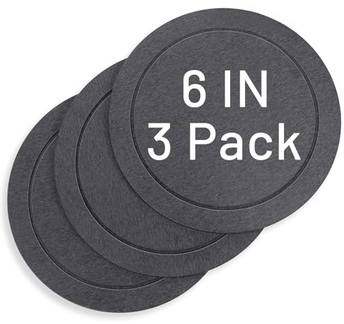 MUDEELA Diatomaceous Earth Plant Saucers for Indoor & Outdoor, 3 Pack of 6 Inches Round Plant Tray Plant Dish Pant Plate to Catch Water for Flower and Plant Pot, Instant Drying Stone Drainage Tray
