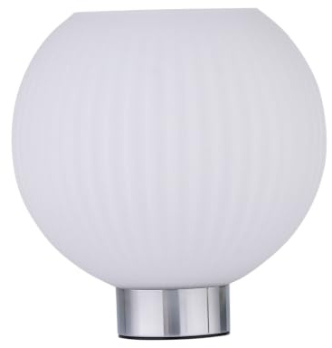 Betchley - Battery Operated Chrome Lamp with White Glass