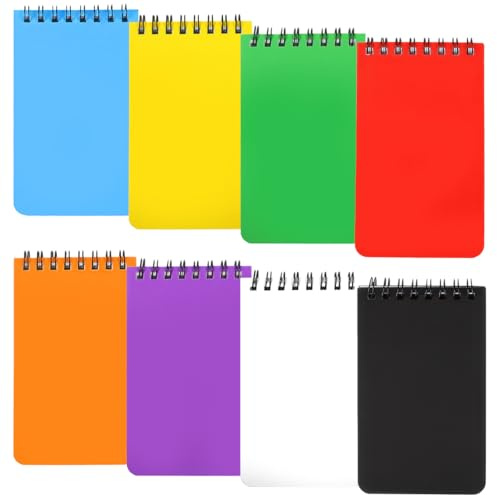 8 Pièces Petit Carnet de Notes de Poche,7,6x12,6cm,A7 Petit Cahier Spirale