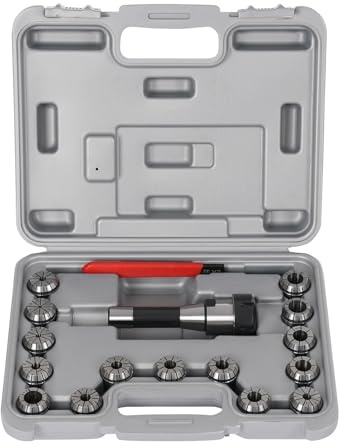 R8 Shank Er32 Collet Chuck Set, R8 ER32 Collet Holder Chuck Kit with 15 PCS Collets (0.0004'' Accuracy) with Toolbox,R8 Taper ER32 Collets Set for milling machines with an R8