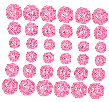 Boules en Rotin Rose Décoratives 30 Pièces pour Fête et Anniversaire | Rotin Tressé, Forme Sphérique Simple, Effet Décoratif Soigné, Lot de 30, pour Centres de Table